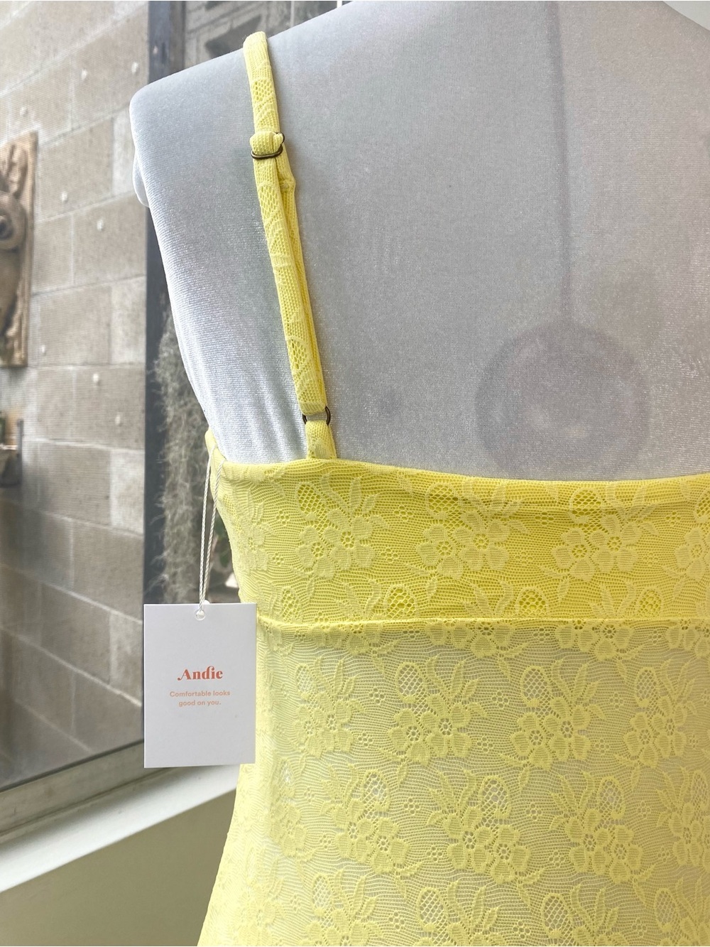 Andie NWT Lemon Lace Cover Up Maxi Dress, Size Small - Picture 6 of 12